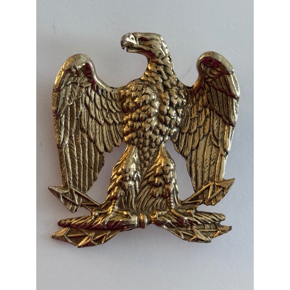 Vintage Accessocraft Eagle Brooch NYC Gold Tone  Pin Patriotic Americana